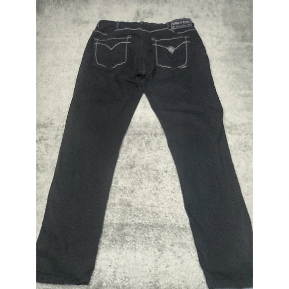 Uncs black jeans. Mens Large 32‎ inch Streetwear Y2K Grunge Distressed - Picture 8 of 15